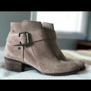 Paul Green Jano Moto Boots Taupe Suede